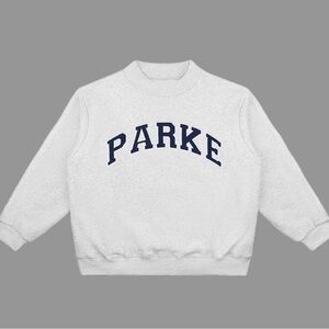 Parke Mockneck in Heather Grey with Navy (Denim like) Lettering
